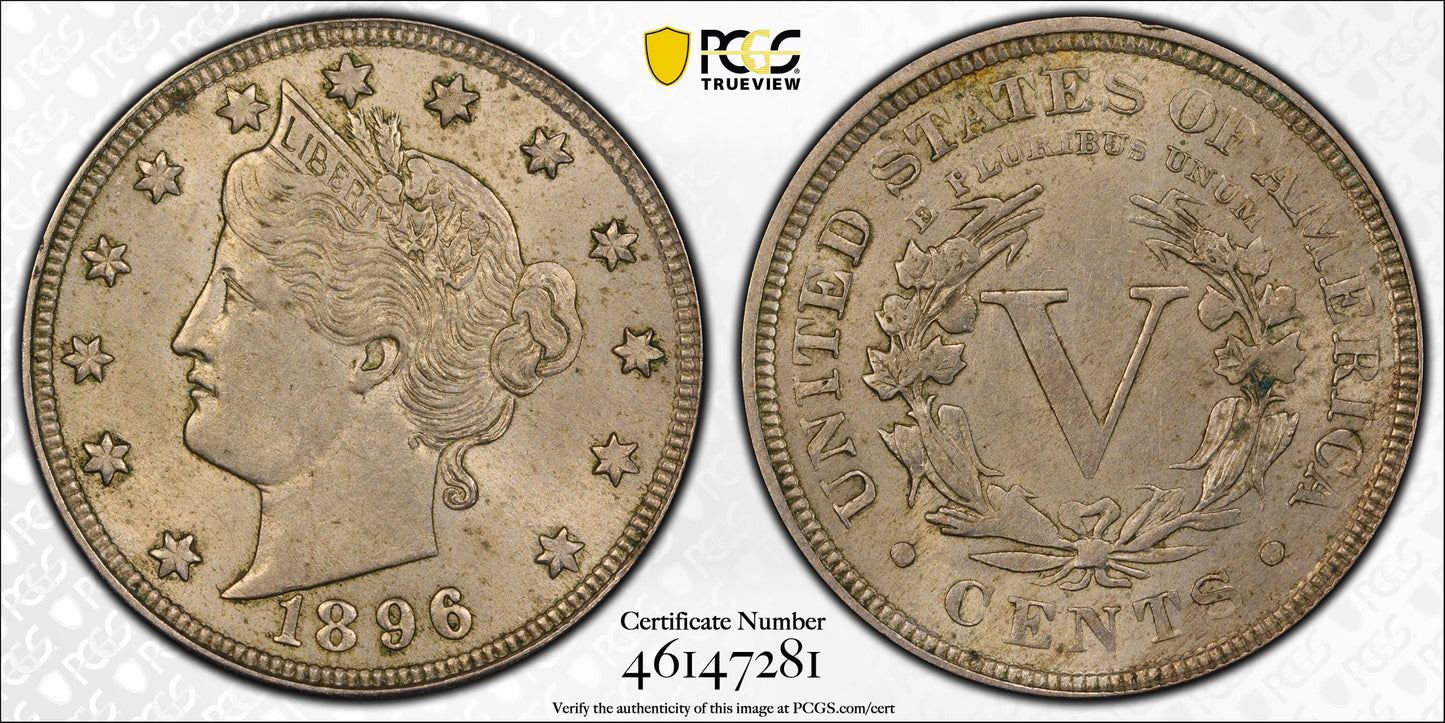 1896-P Liberty V Nickel PCGS AU 58