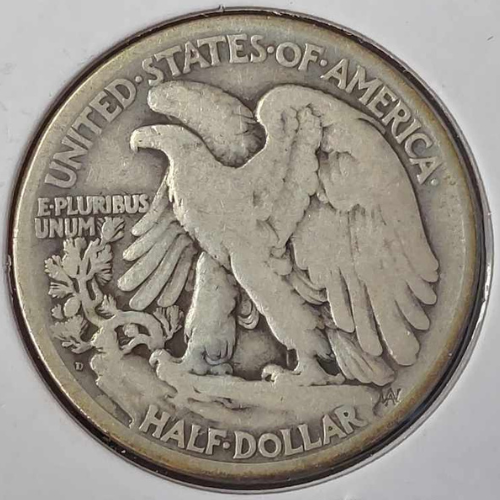 1920-D Walking Liberty Half Dollar Ungraded Very Good