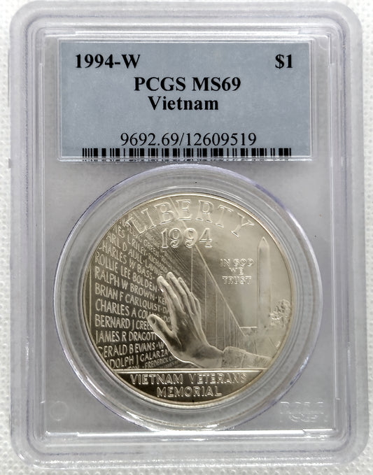 1994-W Vietnam Veterans Memorial PCGS MS 69 Commemorative Silver Dollar