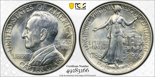 1936-P Lynchburg VA Commemorative Half Dollar PCGS MS65  Whoa!!! **PCGS Gold Shield**