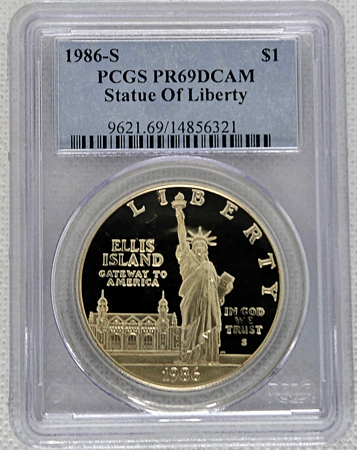 1986-S Statue of Liberty PCGS PR 69 DCAM Commemorative Silver Dollar
