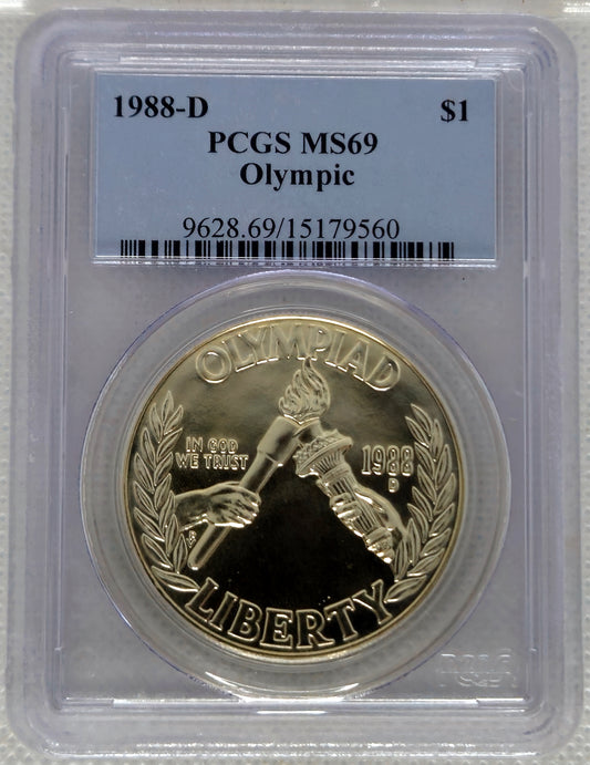 1988-D Seoul Olympiad Olympic PCGS MS 69 Commemorative Silver Dollar