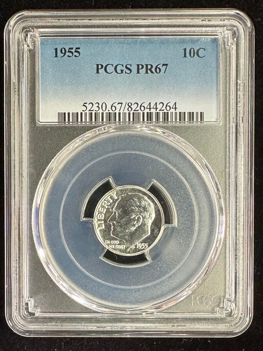 1955-P Roosevelt Dime PCGS PR67