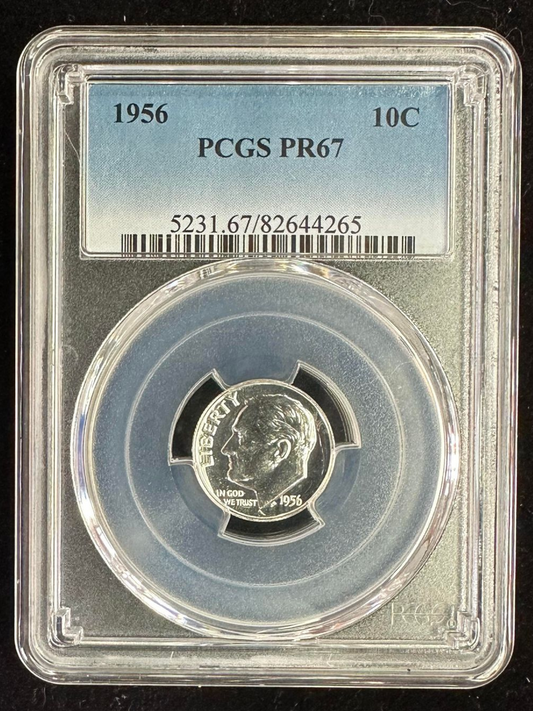 1956-P Roosevelt Dime PCGS PR67