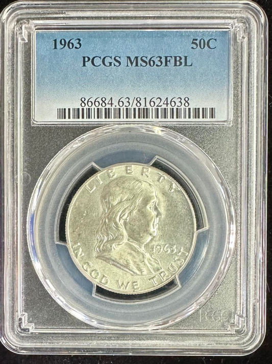 1963-P Franklin Half Dollar PCGS MS63 FBL