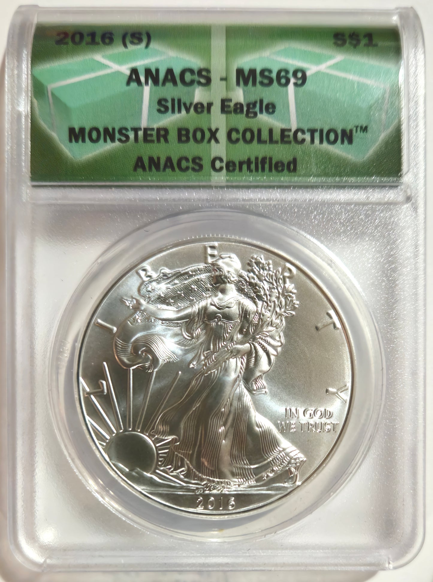 2016-(S) Silver Eagle  ANACS MS69  Monster Box Collection 30th Anniversary!!