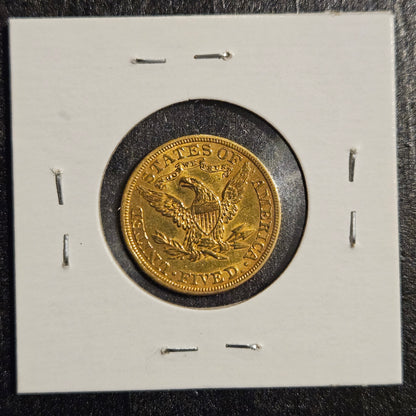 1897 $5 Gold Liberty No Motto Almost Uncirculated A6TT
