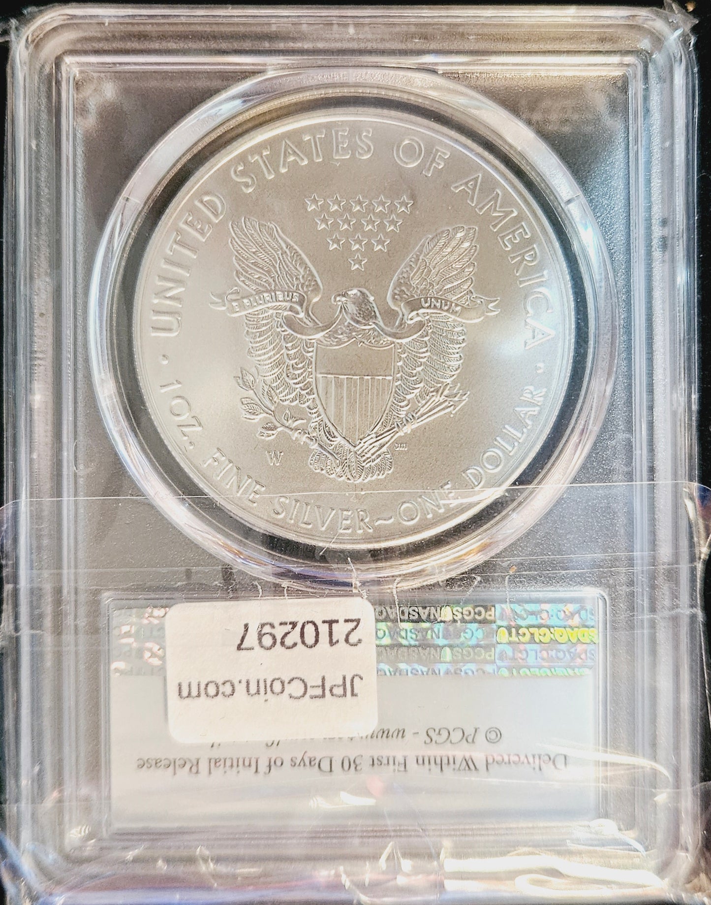 2019-W American Silver Eagle Silver Dollar PCGS SP70  Burnished