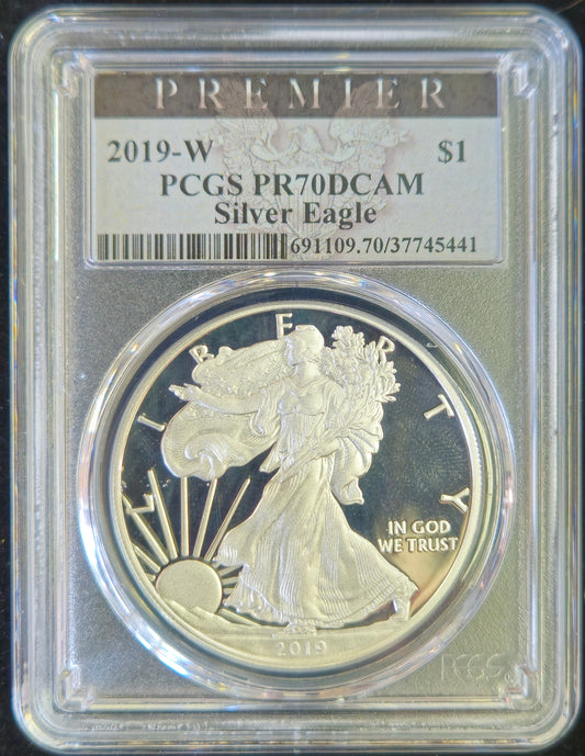 2019-W American Silver Eagle Proof Silver Dollar PCGS PR70DCAM