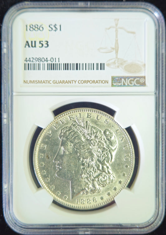 1886-P Morgan Silver Dollar NGC AU53