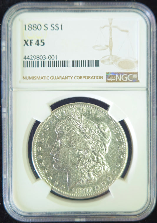 1880-S Morgan Silver Dollar NGC XF45