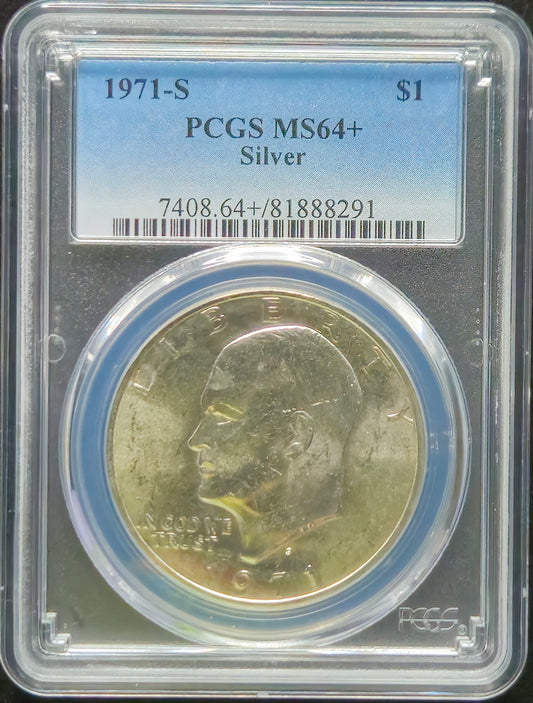 1971-S Eisenhower Silver Dollar PCGS MS64+