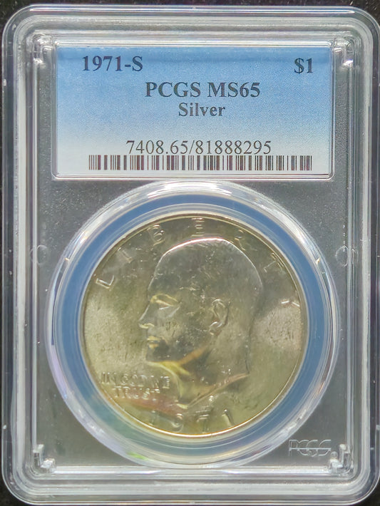 1971-S Eisenhower Silver Dollar PCGS MS65