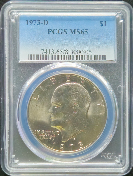 1973-D Eisenhower Dollar PCGS MS65