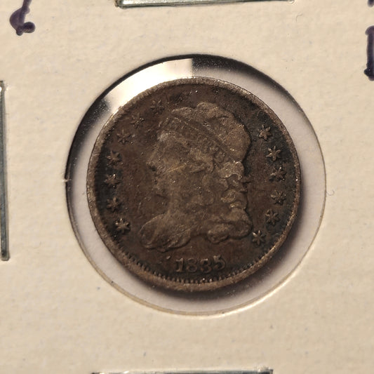 1835-P Capped Bust Half Dime Ungraded Fine  Small Date, Small 5c.