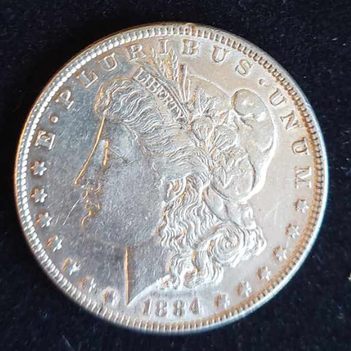 1884 Morgan Silver Dollar Ungraded About Uncirculated