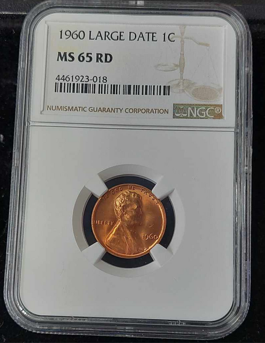 1960-P Lincoln Memorial Cent NGC MS65RD  Large Date