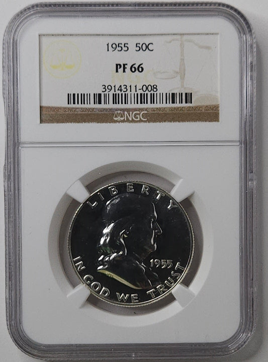1955-P Franklin Half Dollar NGC PF66  Nice Proof Coin!!!