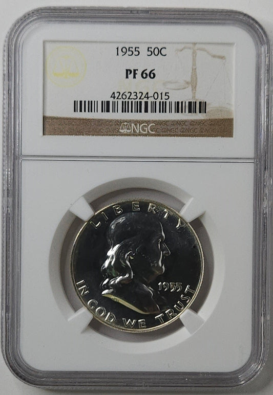 1955-P Franklin Half Dollar NGC PF66  Great Eye Appeal on this Coin!!!