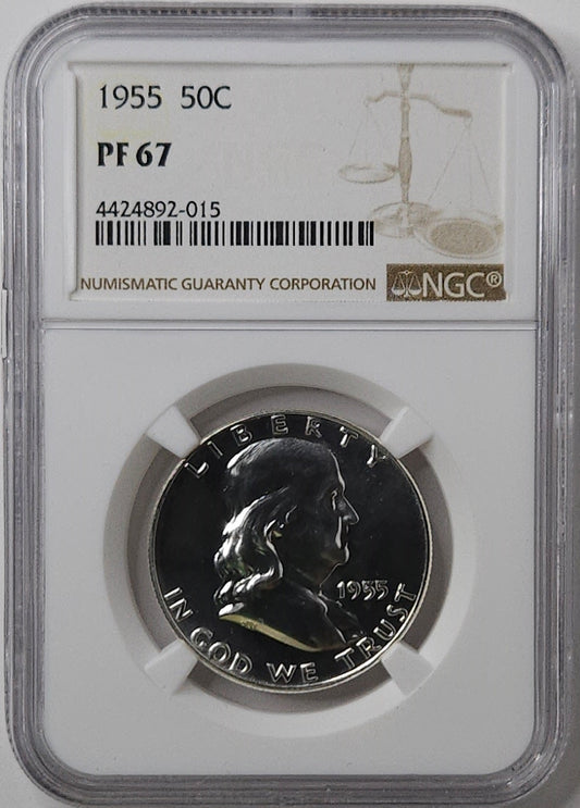 1955-P Franklin Half Dollar NGC PF67  High Grade Proof Coin