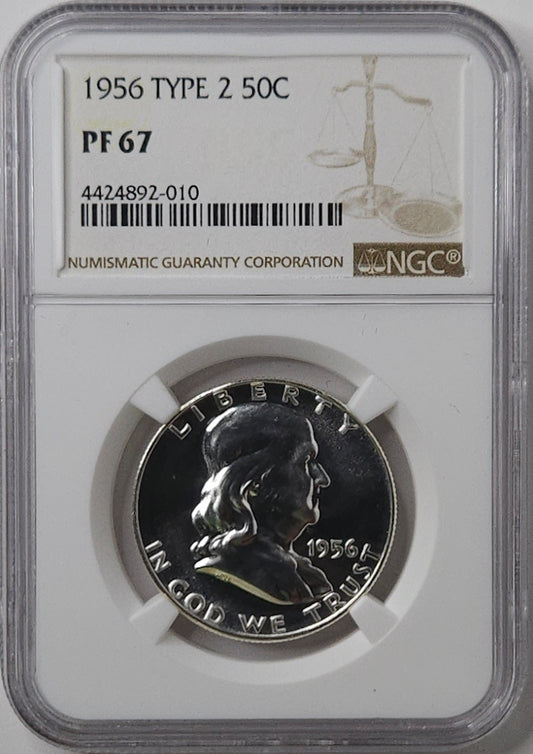 1956-P Franklin Half Dollar NGC PF67 Type 2 Awesome Higher Grade Proof Coin