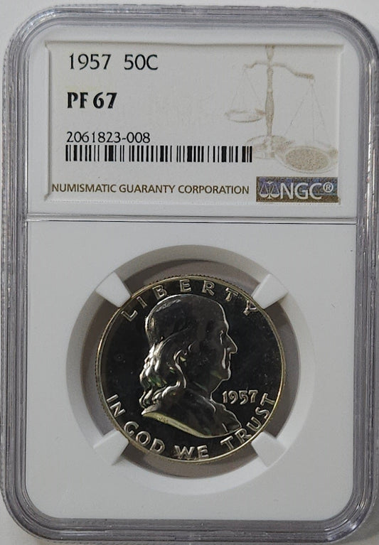 1957-P Franklin Half Dollar NGC PF67 Proof A Nice Proof Coin!!