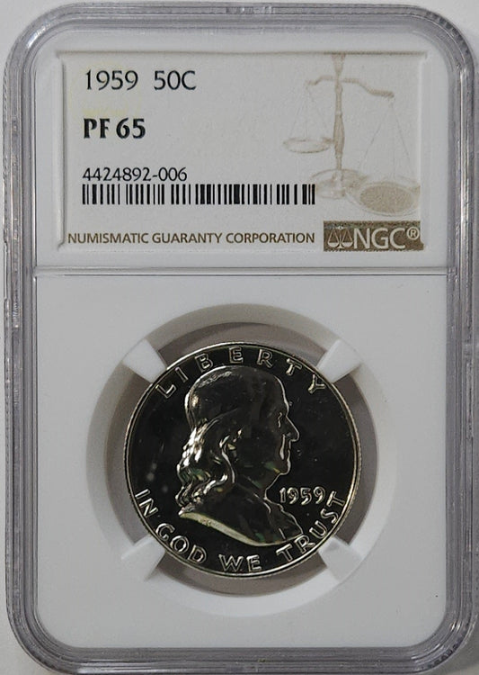 1959-P Franklin Half Dollar NGC PF65 Proof Nice Proof Coin