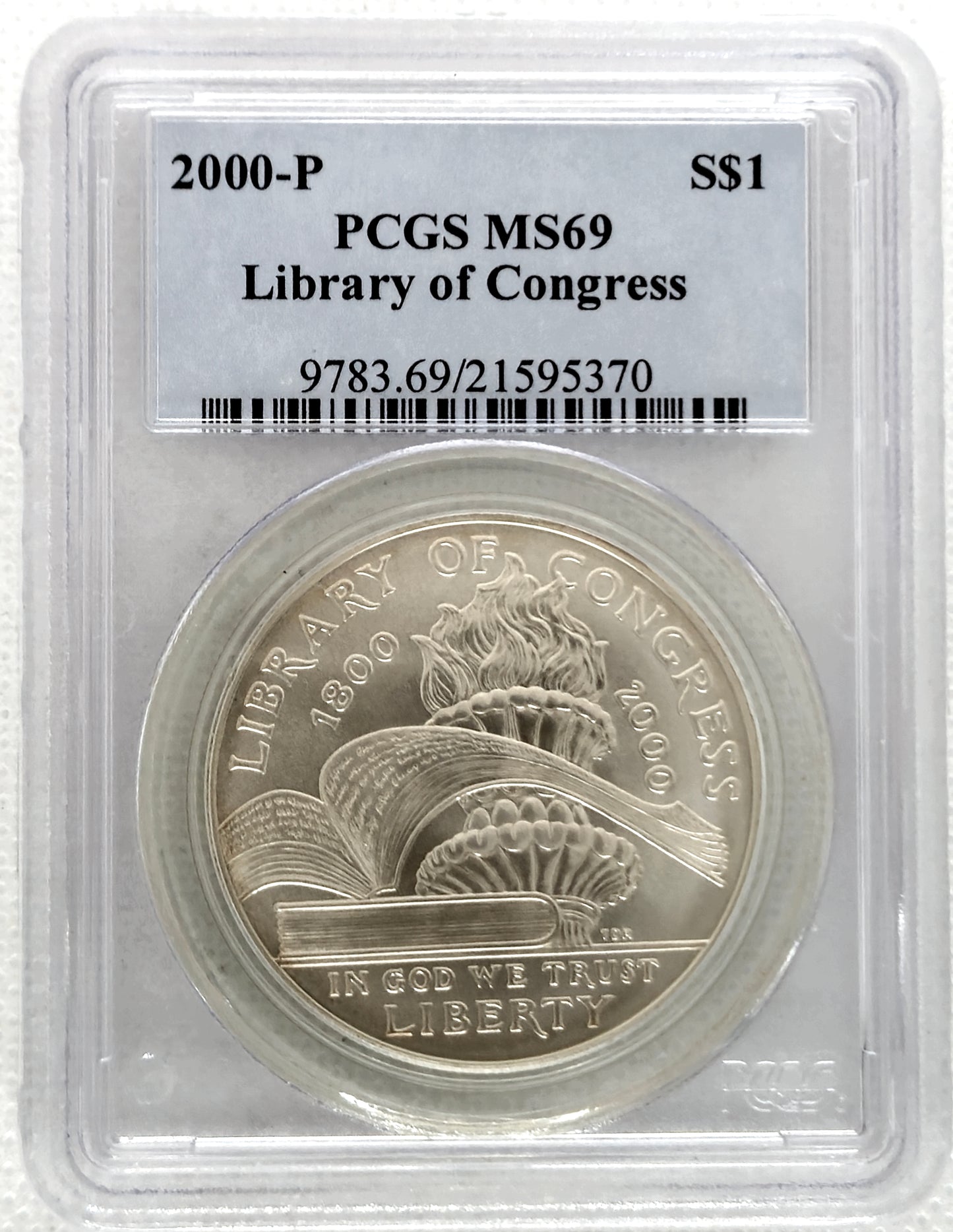 2000-P Library of Congress PCGS MS 69 Commemorative Silver Dollar