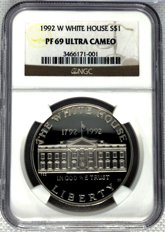 1992-W White House 200th Anniversary NGC PF 69 Ultra Cameo Commemorative SILVER DOLLAR