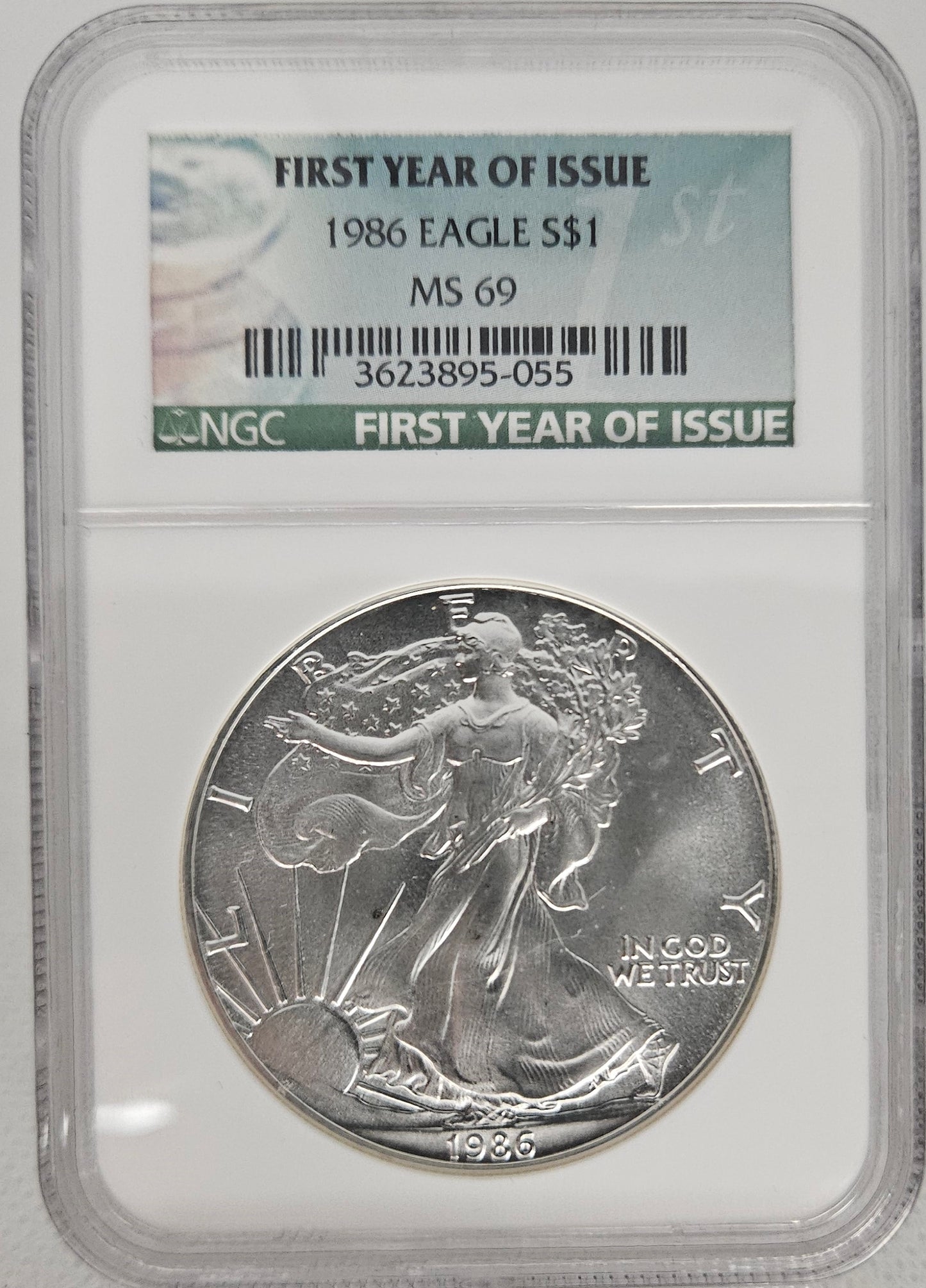 1986-P American Silver Eagle  NGC MS69 First Year of Issue Beautiful High Grade Coin!!!