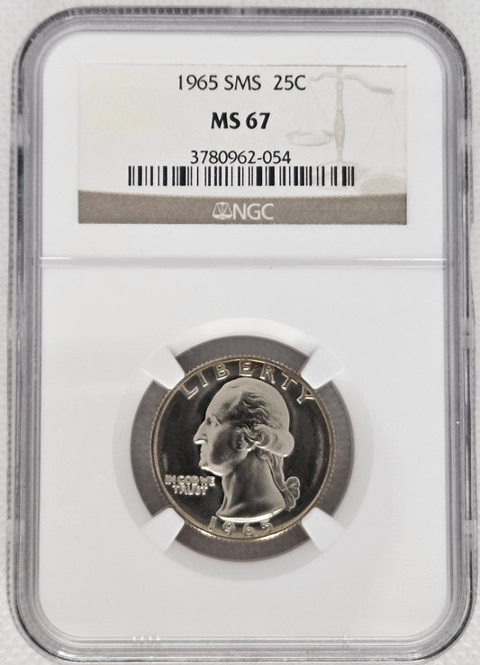 1965-P Washington Quarter NGC MS67 SMS Special Mint Set!!