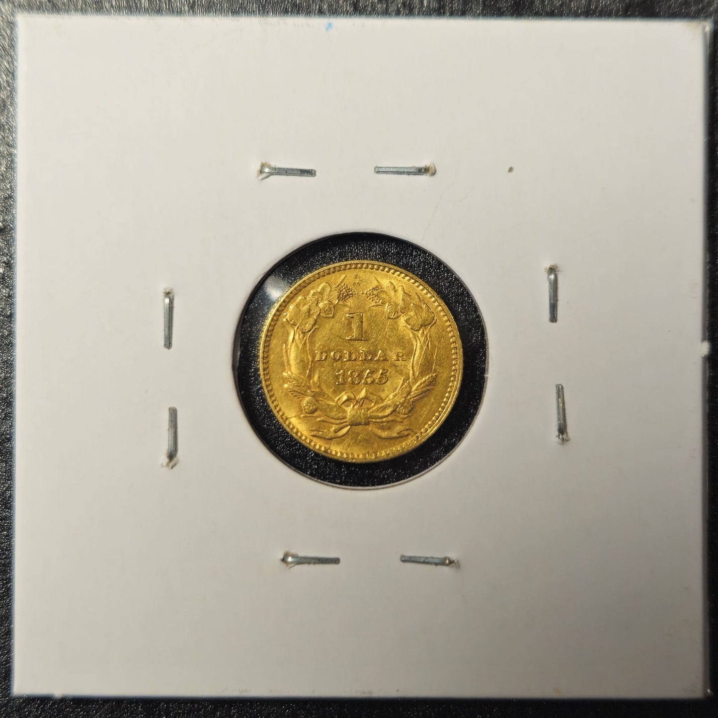 1855 $1 Dollar US Gold Liberty Type 2 AU (A6UJ)
