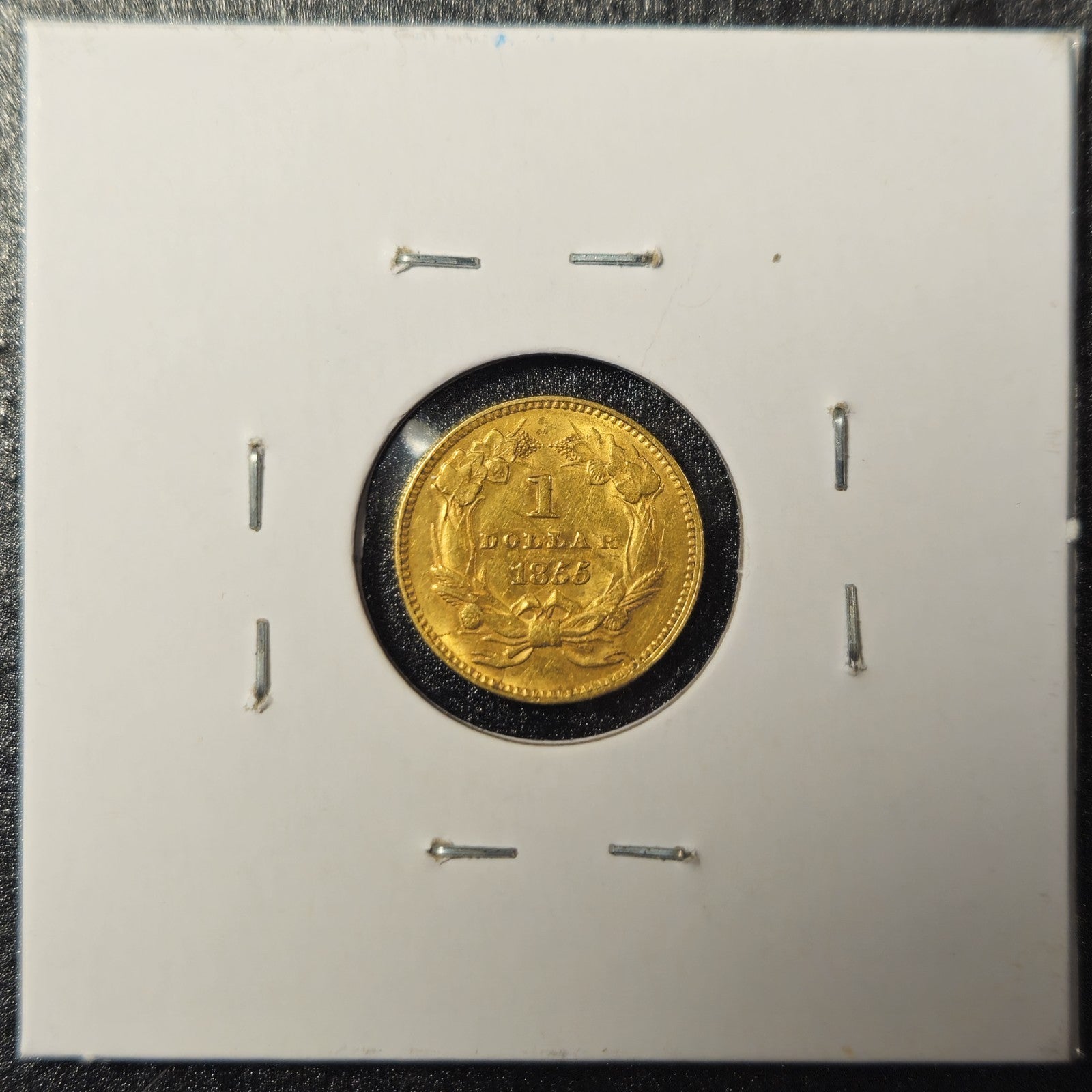 1855 $1 Dollar US Gold Liberty Type 2 AU (A6UJ)