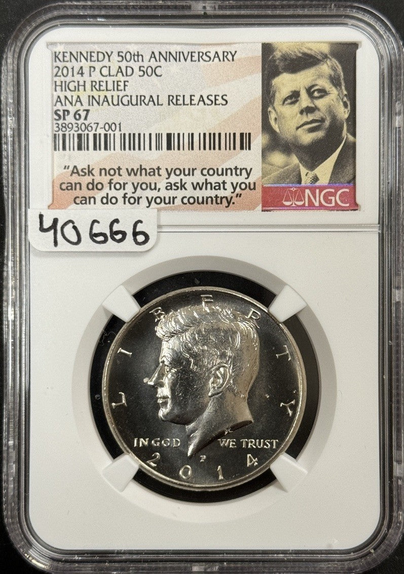 2014 P Clad Kennedy Half Dollar 50TH Anniversary - NGC SP67 ( 40666 )