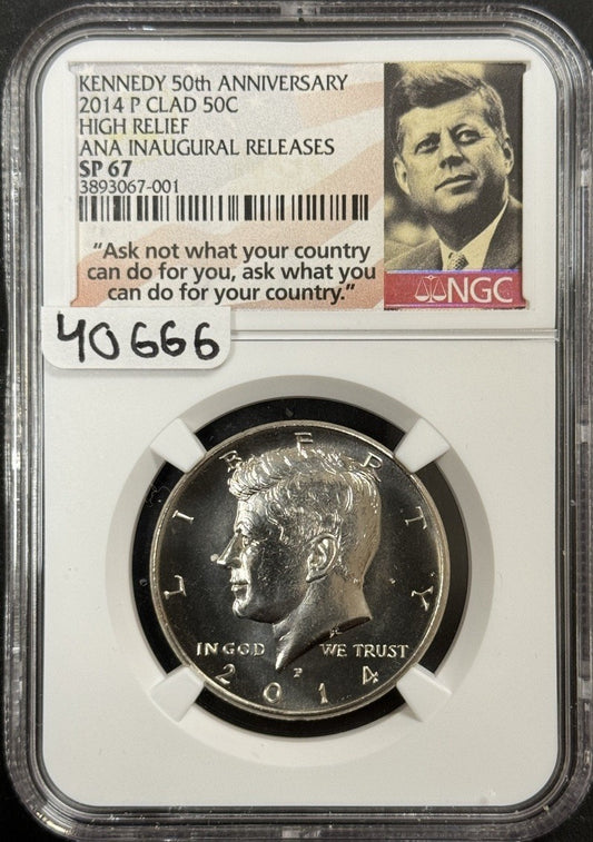 2014 P Clad Kennedy Half Dollar 50TH Anniversary - NGC SP67 ( 40666 )
