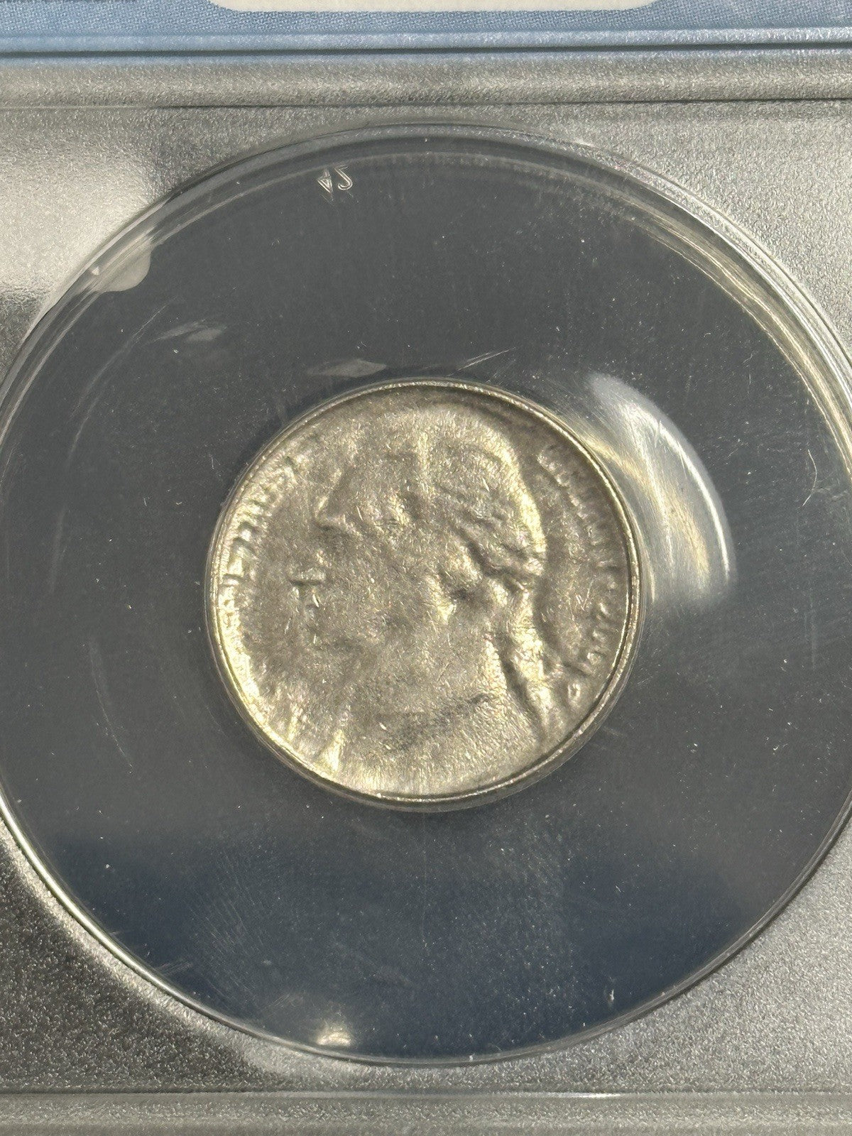 2001 D Jefferson Nickel ERROR Struck Through Late Cap Die ANACS AU58 - JP67
