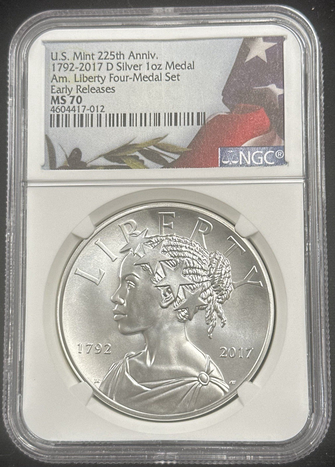 2017 D American Liberty 225th Anniversary Silver Medal NGC MS 70 - JP56