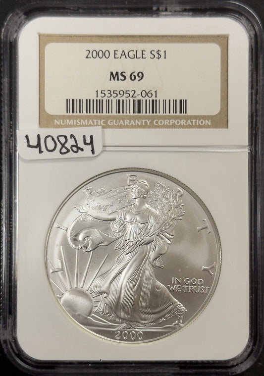 2000 Silver Eagle - NGC MS69 ( 40824 )