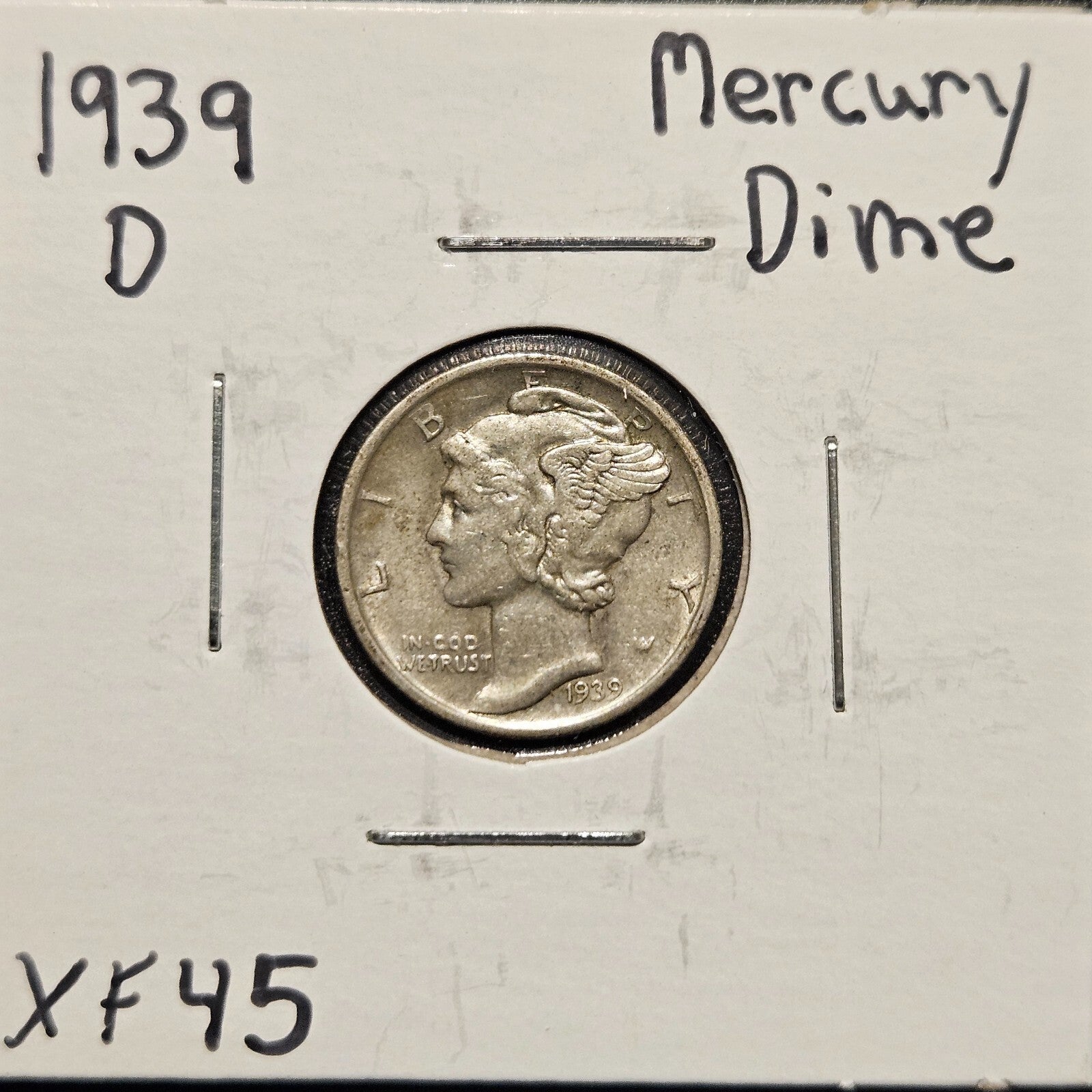 1939-D Mercury Dime Ungraded Extra Fine B1315