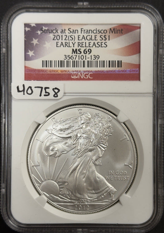 2012 (S) Silver Eagle - NGC MS69 ( 40758 )