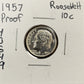 1957 Roosevelt Dime - Proof ( 40649 )