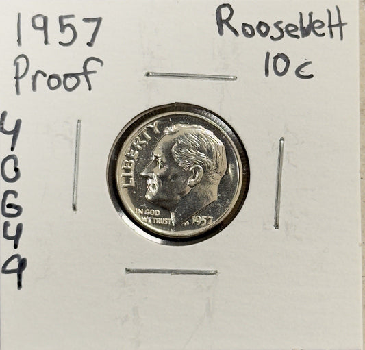 1957 Roosevelt Dime - Proof ( 40649 )