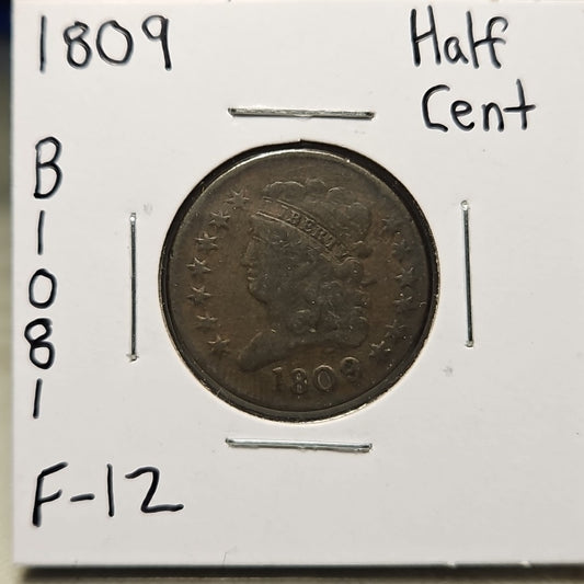 1809 Classic Head Half Cent Fine B1081