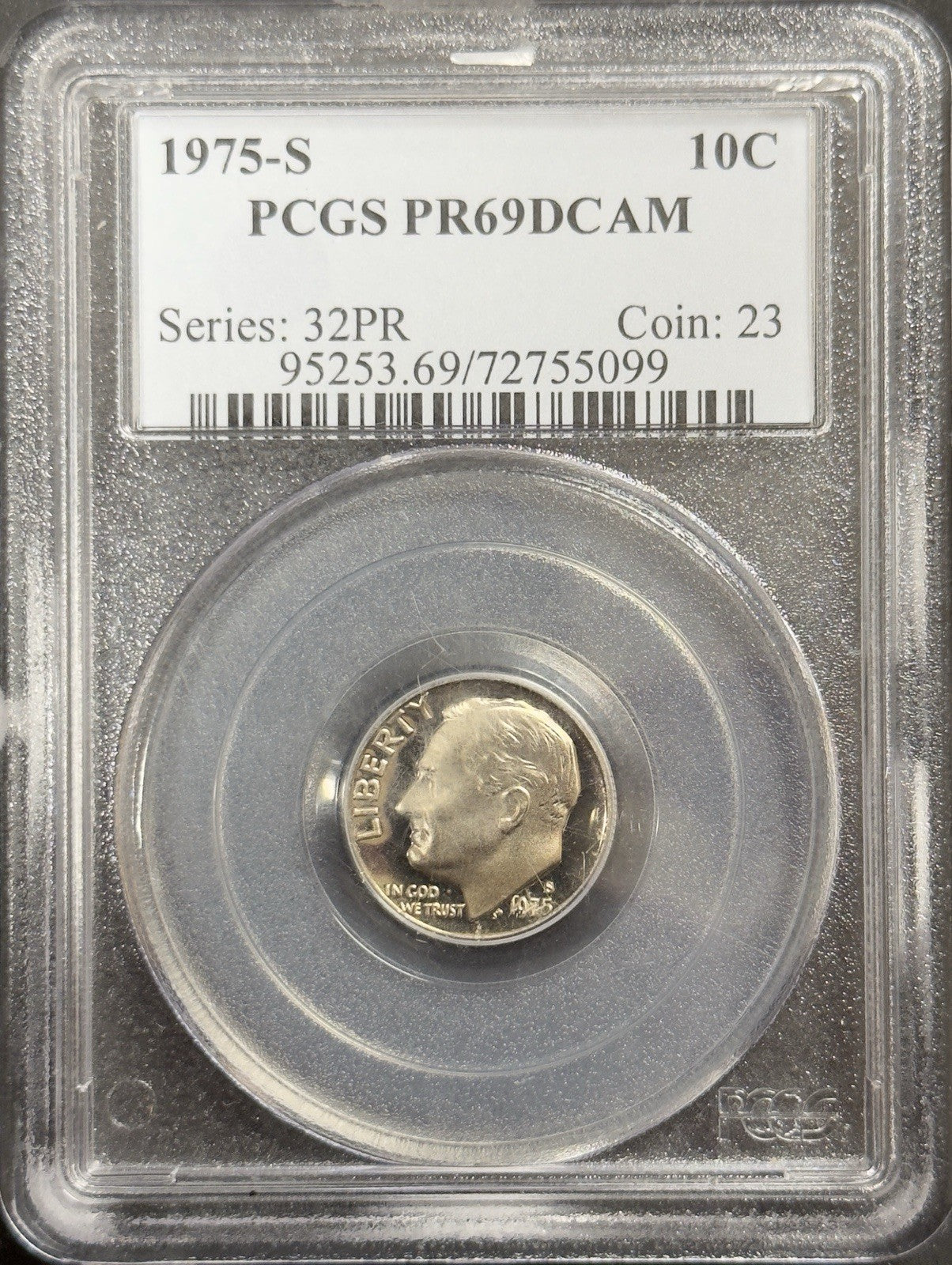 1975 S Roosevelt Dime - PCGS PR69 ( 40599 )