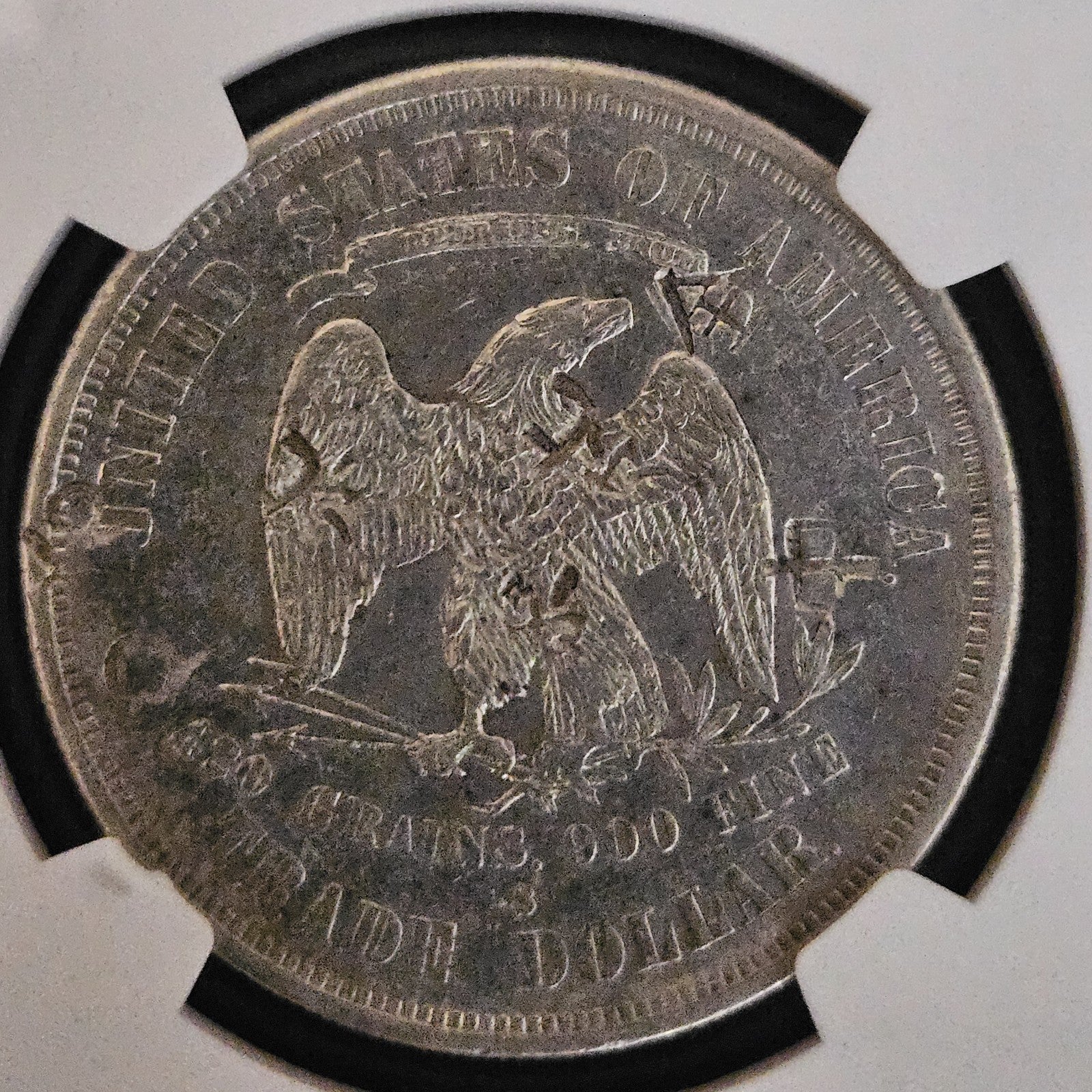 1874 S Chopmarked Trade Dollar - NGC AU Details ( 40471 )