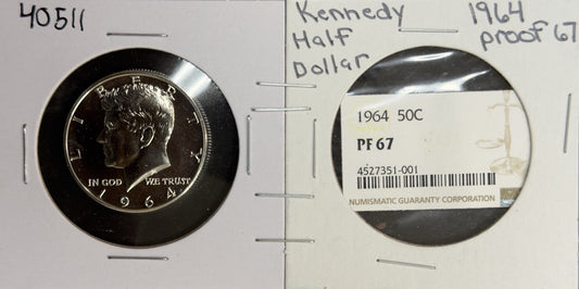 1964 Kennedy Half Dollar - Proof *Crackout* ( 40511 )
