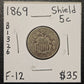 1860-P Shield Nickel Ungraded Fine B1326