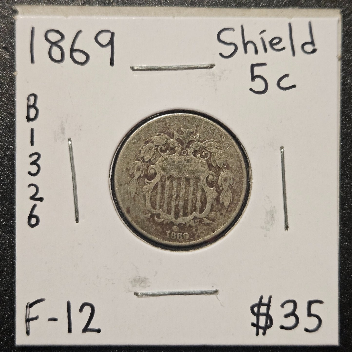 1860-P Shield Nickel Ungraded Fine B1326