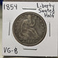 1854 Liberty Seated Half Dollar Very Good B1079