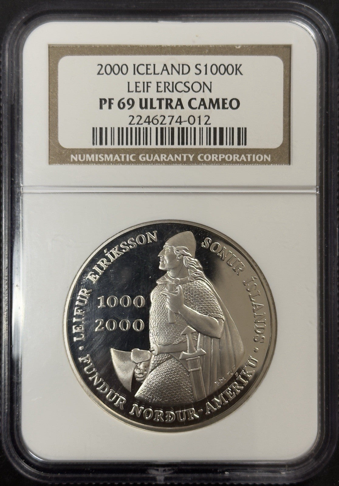 2000 P Leif  Erickson Commemorative Dollar - NGC PC69 Ultra Cameo ( 40613 )